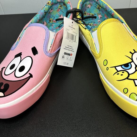 SpongeBob Squarepants & Patrick Slip On Canvas Sneaker Shoes Size 8.5 New - Picture 9 of 9